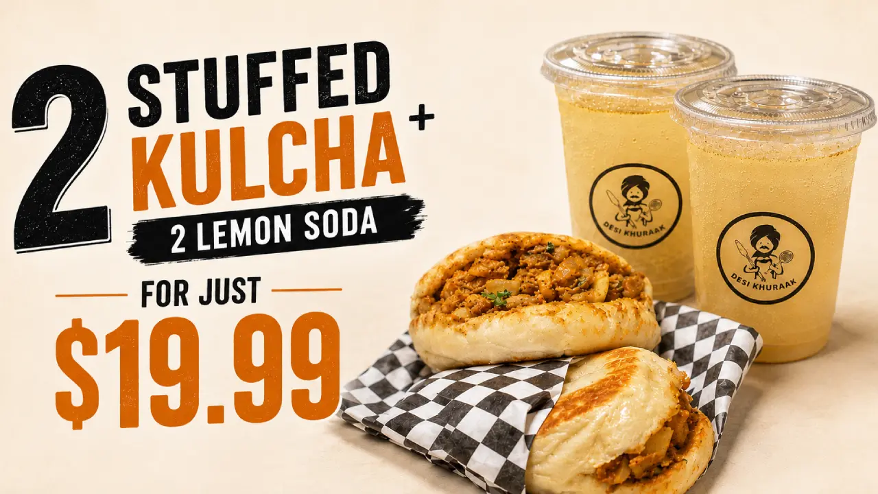 Stuffed Kulcha and Lemon Soda food Deal