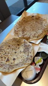 Gobi Paratha made with fresh chopped cauliflower
